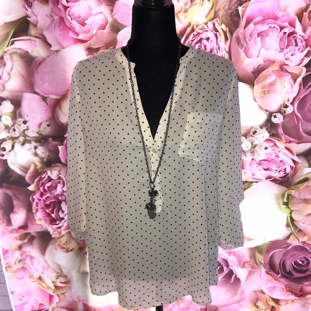 Black and white blouse